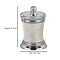 Stainless Steel Vanity Jar | Stylish Storage for Cotton Swabs,Sponges & Bath Salts | Decorative Canister for Bathroom,Bedroom | White